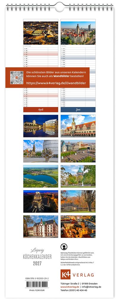 Weitere Ansicht: Küchenkalender Leipzig 2027 | Peter Schubert, K4 Verlag