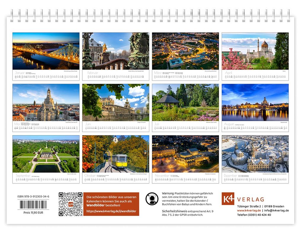 Weitere Ansicht: Kalender Dresden Elbflorenz kompakt 2027 | Peter Schubert, K4 Verlag