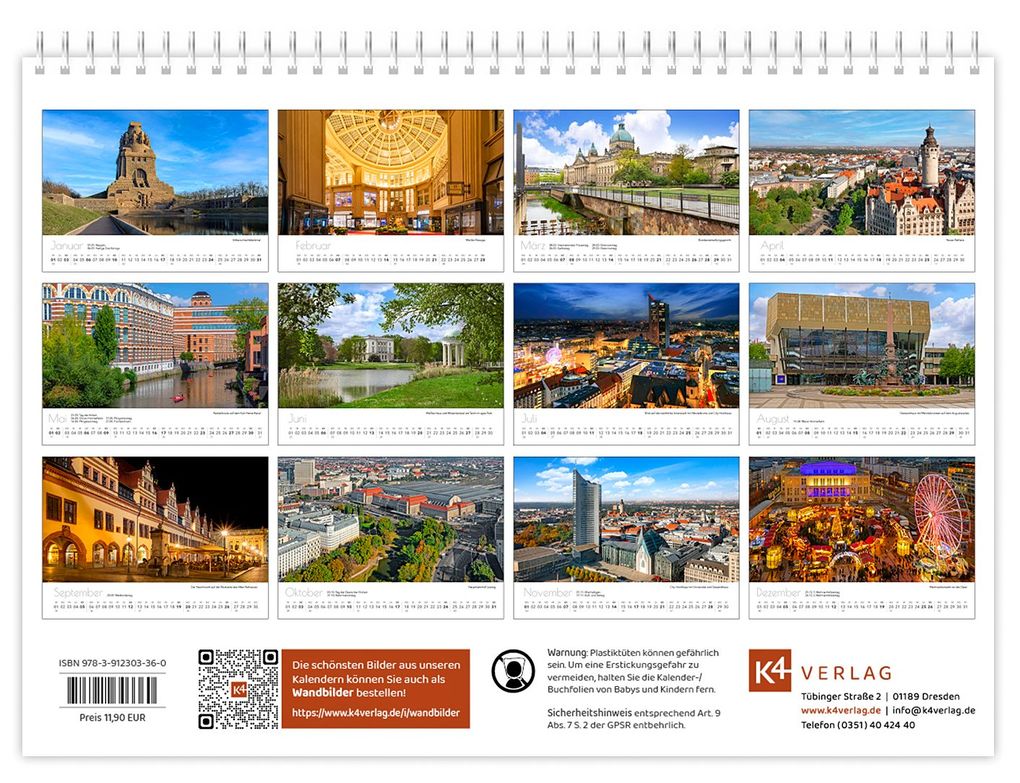 Weitere Ansicht: Kalender Leipzig kompakt 2027 | Peter Schubert, K4 Verlag