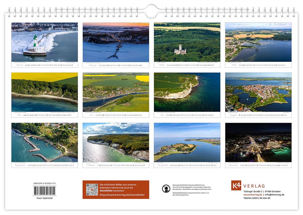 Weitere Ansicht: Kalender Rügen Luftaufnahmen 2027 | Peter Schubert