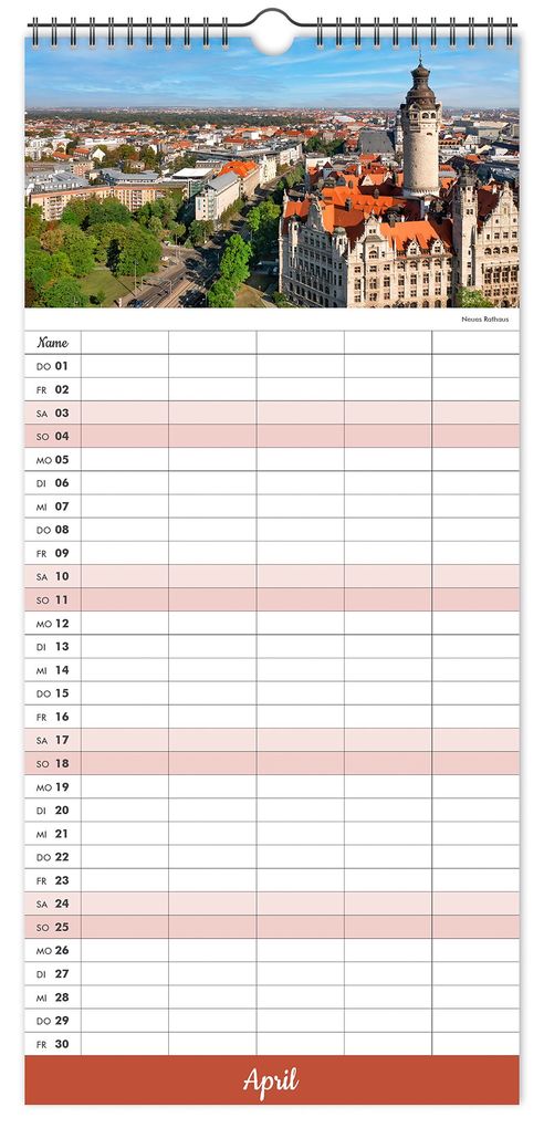 Weitere Ansicht: Kalender Familienplaner Leipzig 2027 | Peter Schubert, K4 Verlag