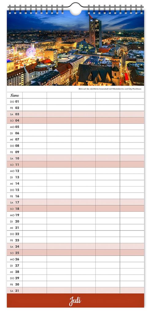 Weitere Ansicht: Kalender Familienplaner Leipzig 2027 | Peter Schubert, K4 Verlag