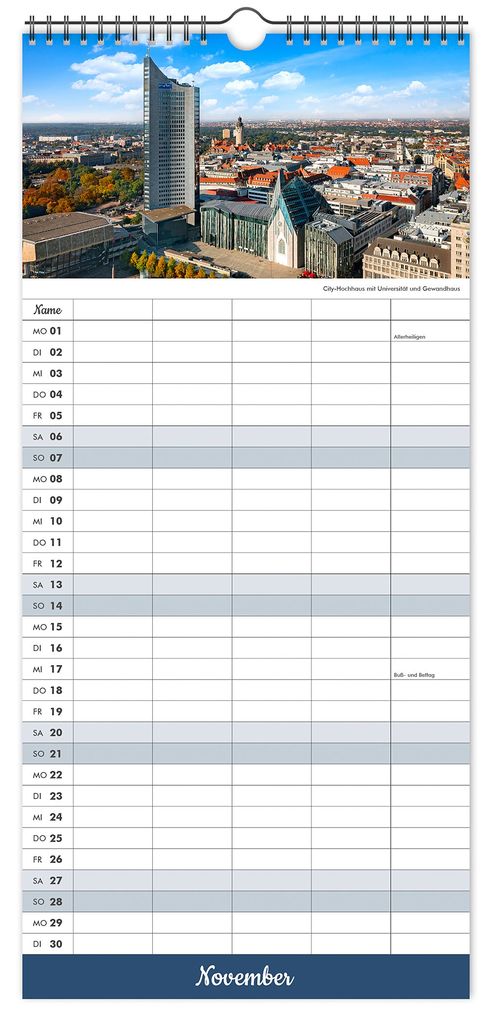 Weitere Ansicht: Kalender Familienplaner Leipzig 2027 | Peter Schubert, K4 Verlag
