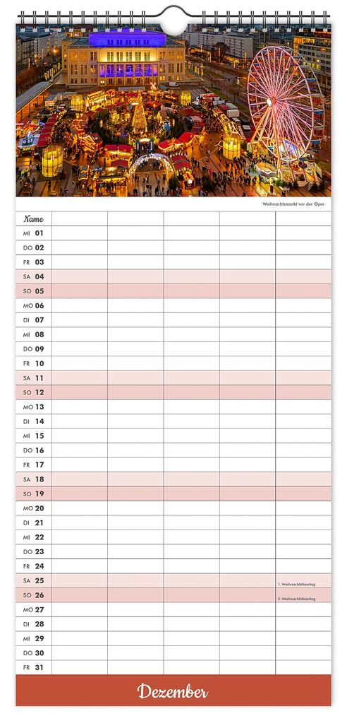 Weitere Ansicht: Kalender Familienplaner Leipzig 2027 | Peter Schubert, K4 Verlag
