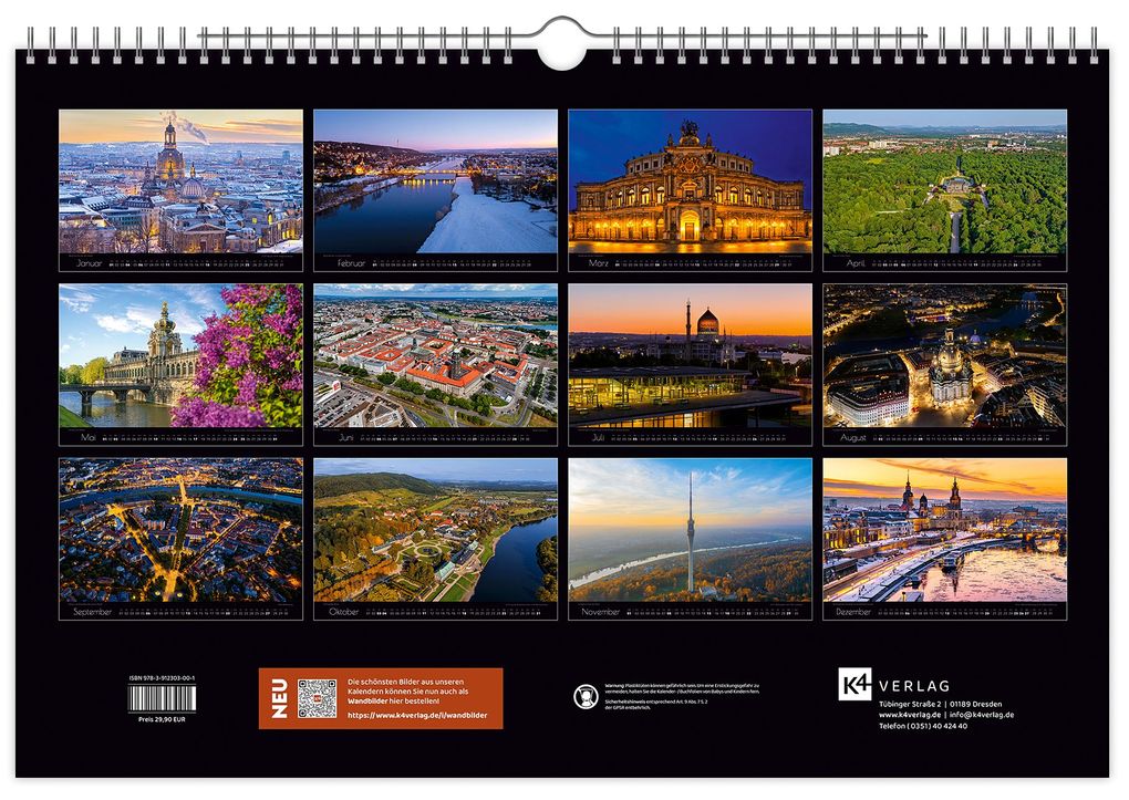 Weitere Ansicht: Kalender Zauberhaftes Dresden 2027 | Peter Schubert, K4 Verlag