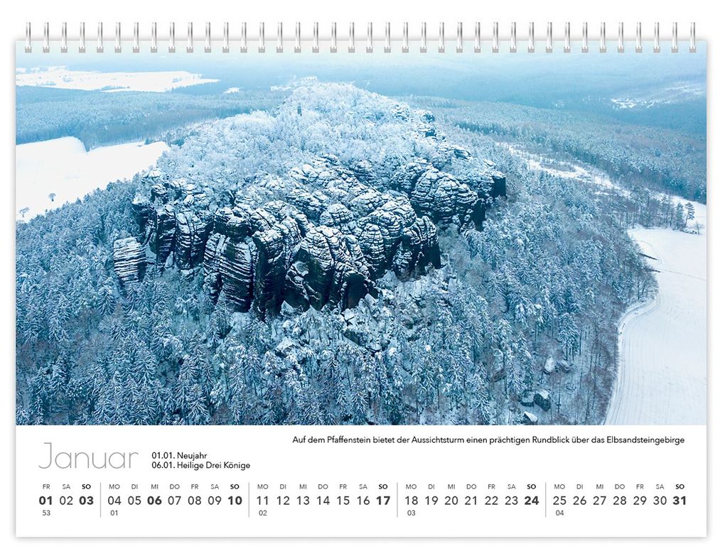 Weitere Ansicht: Kalender Sachsen von oben kompakt 2027 | Peter Schubert, K4 Verlag
