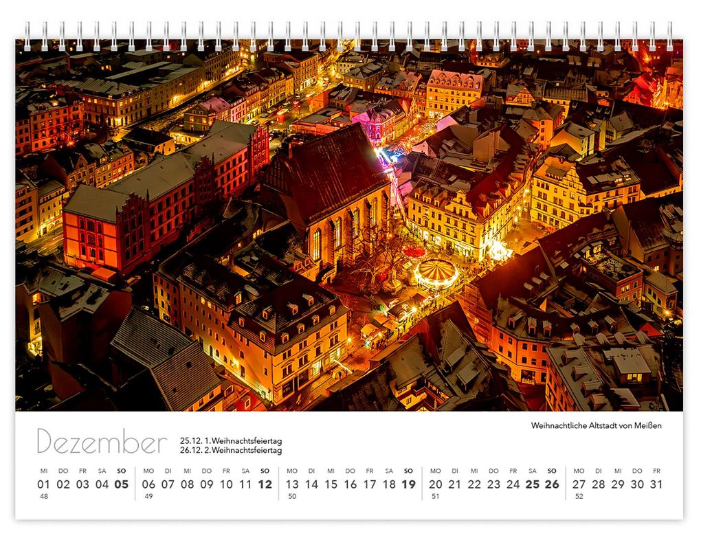 Weitere Ansicht: Kalender Sachsen von oben kompakt 2027 | Peter Schubert, K4 Verlag