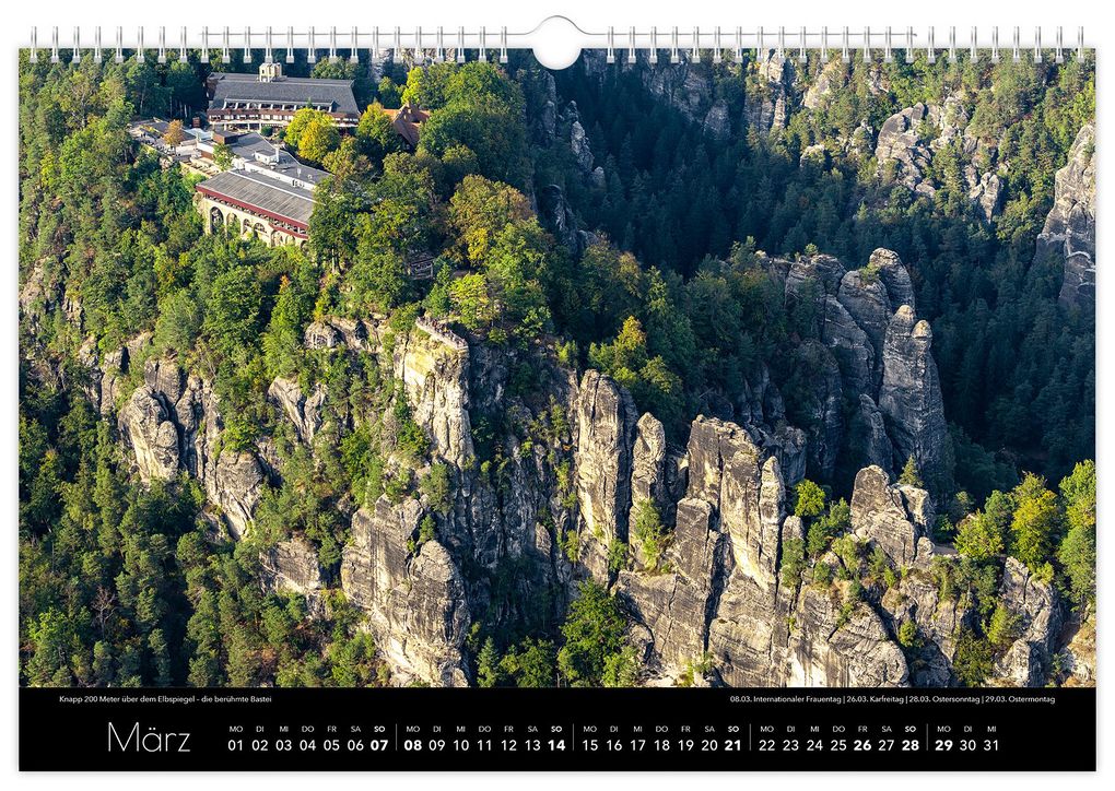 Weitere Ansicht: Kalender Sächsische Schweiz Luftaufnahmen 2027 | Peter Schubert