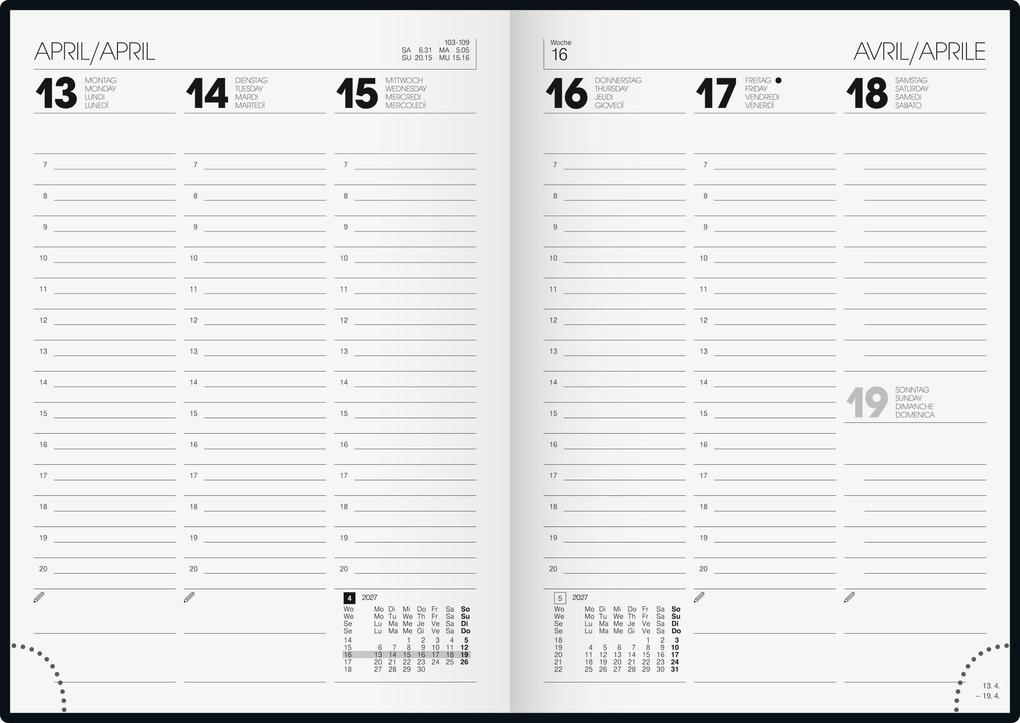 Weitere Ansicht: BRUNNEN 1079660907 Buchkalender Mod. 796 2027 A5, Kunststoff, schwarz