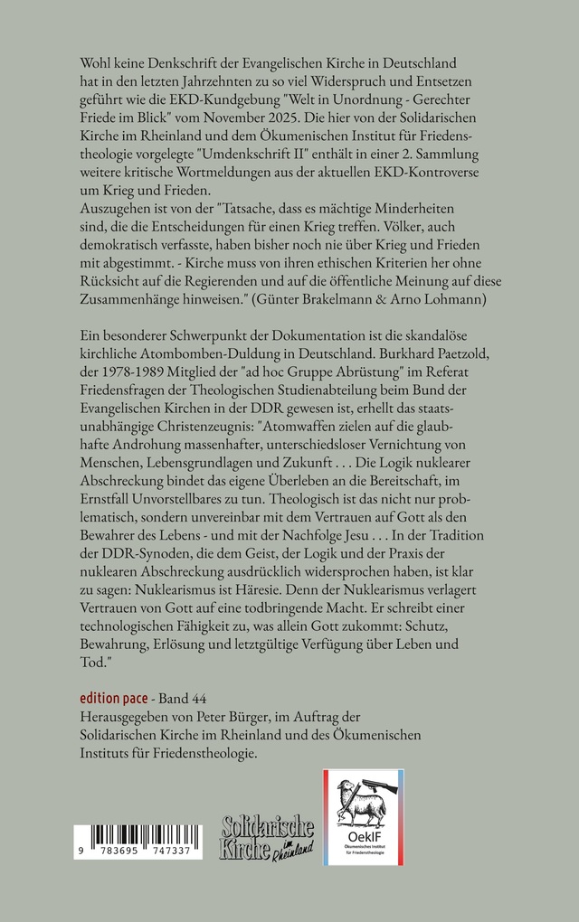Weitere Ansicht: Umdenkschrift II zum Evangelischen Diskurs über Krieg und Frieden