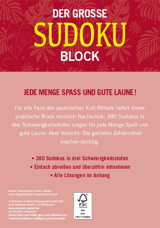 Weitere Ansicht: Der große Sudoku Block Band 12