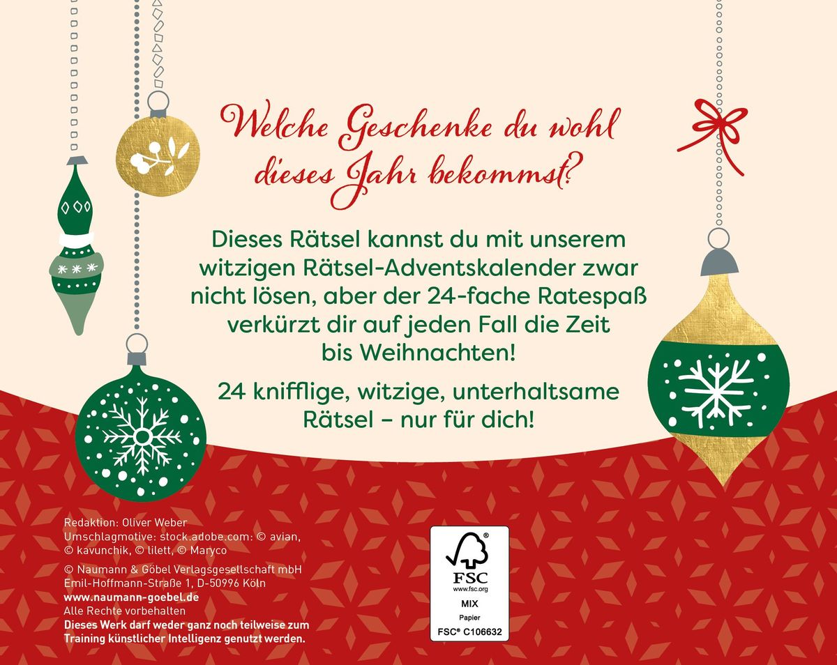 Weitere Ansicht: 24 Adventsrätsel I Der besondere Adventskalender