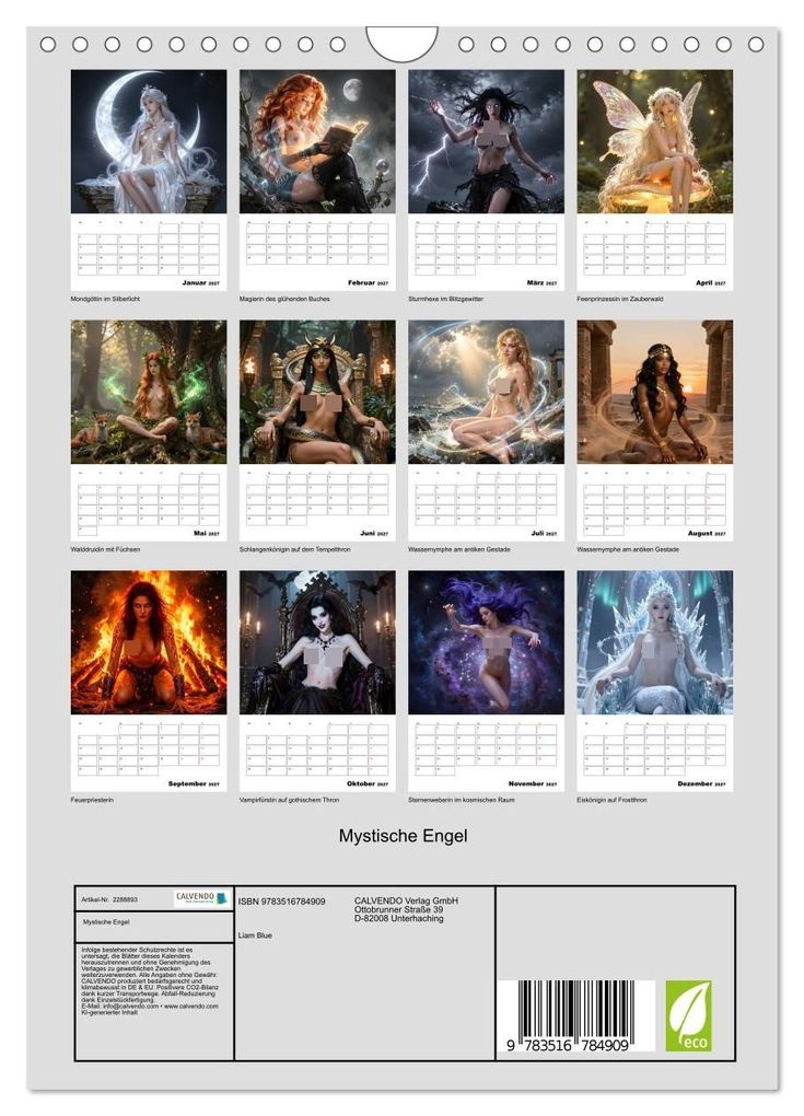 Weitere Ansicht: Mystische Engel (Wandkalender 2027 DIN A4 hoch), CALVENDO Monatskalender | Liam Blue, Calvendo