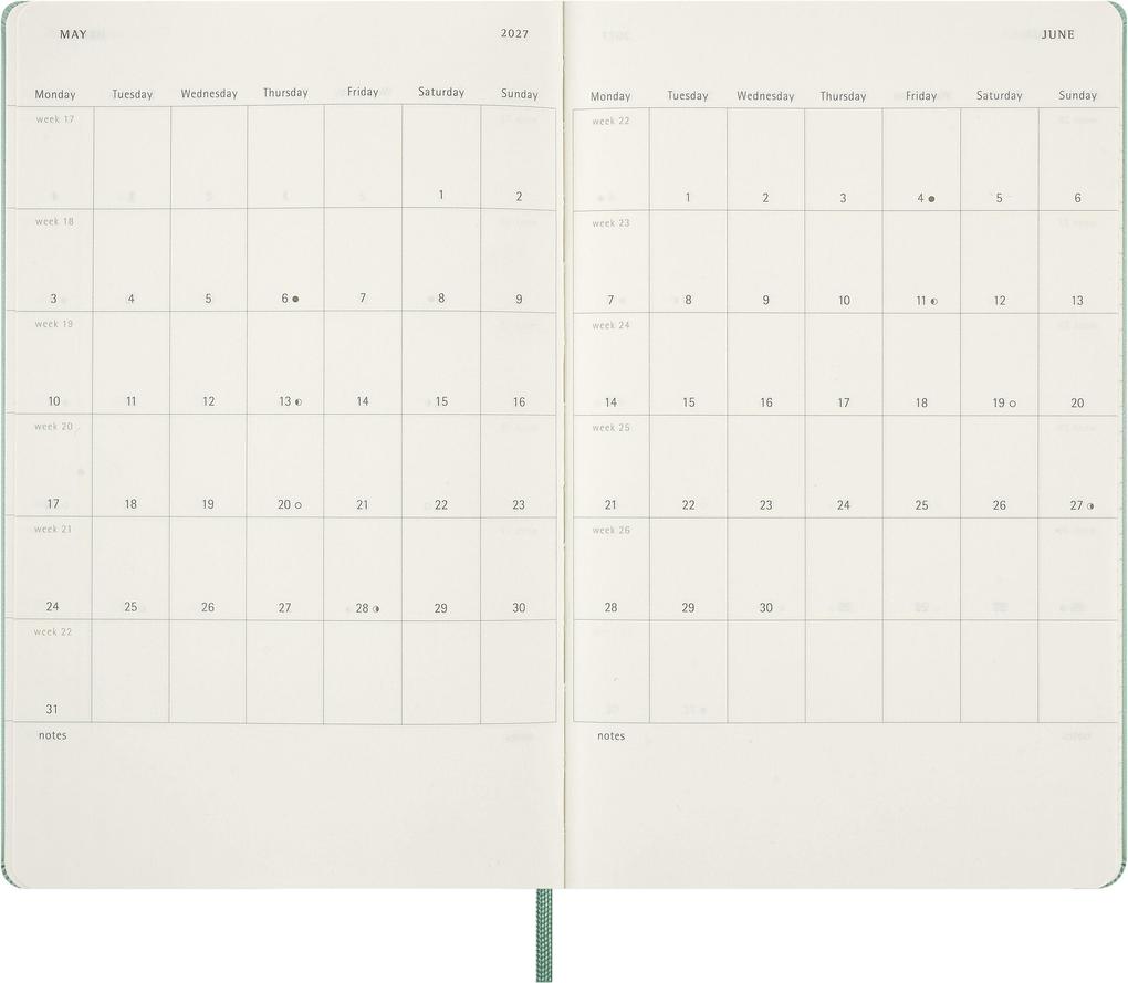 Weitere Ansicht: Moleskine 12 Monate Wochen Notizkal. 27 A5 Geb Grün