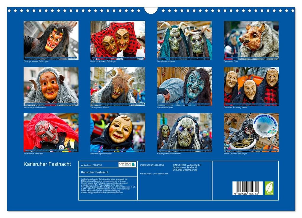 Weitere Ansicht: Karlsruher Fastnacht (Wandkalender 2027 DIN A3 quer), CALVENDO Monatskalender | Klaus Eppele, Calvendo