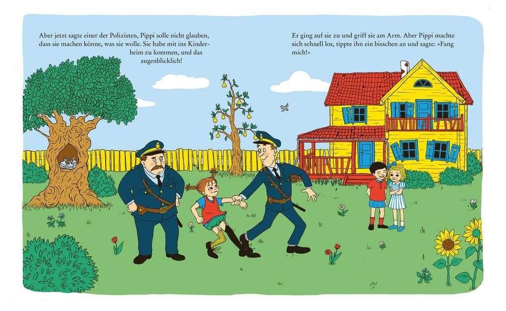 Weitere Ansicht: Pippi Langstrumpf spielt Fangen mit Polizisten | Astrid Lindgren