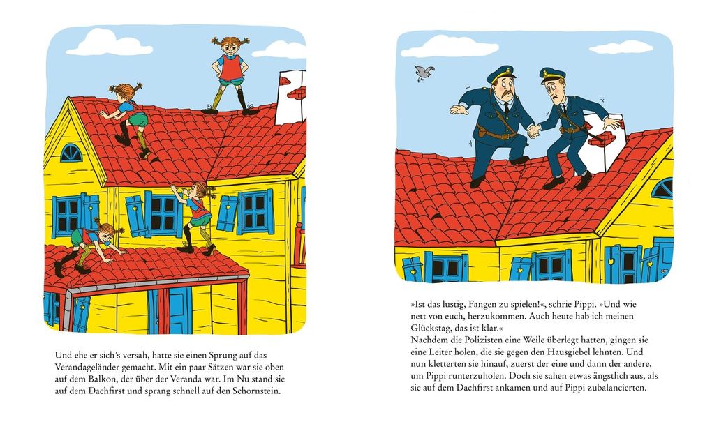 Weitere Ansicht: Pippi Langstrumpf spielt Fangen mit Polizisten | Astrid Lindgren