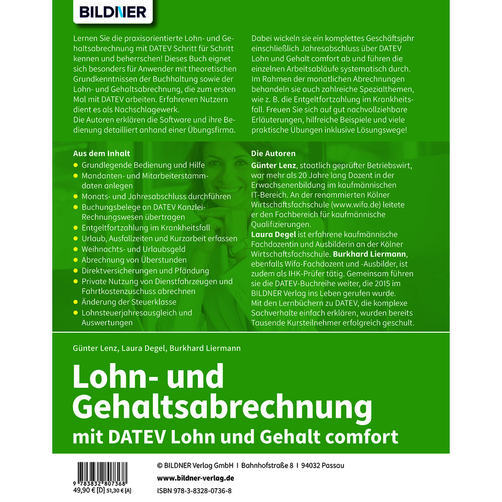 Weitere Ansicht: Lohn- und Gehaltsabrechnung mit DATEV Lohn und Gehalt comfort | Günter Lenz, Laura Degel, Burkhard Liermann