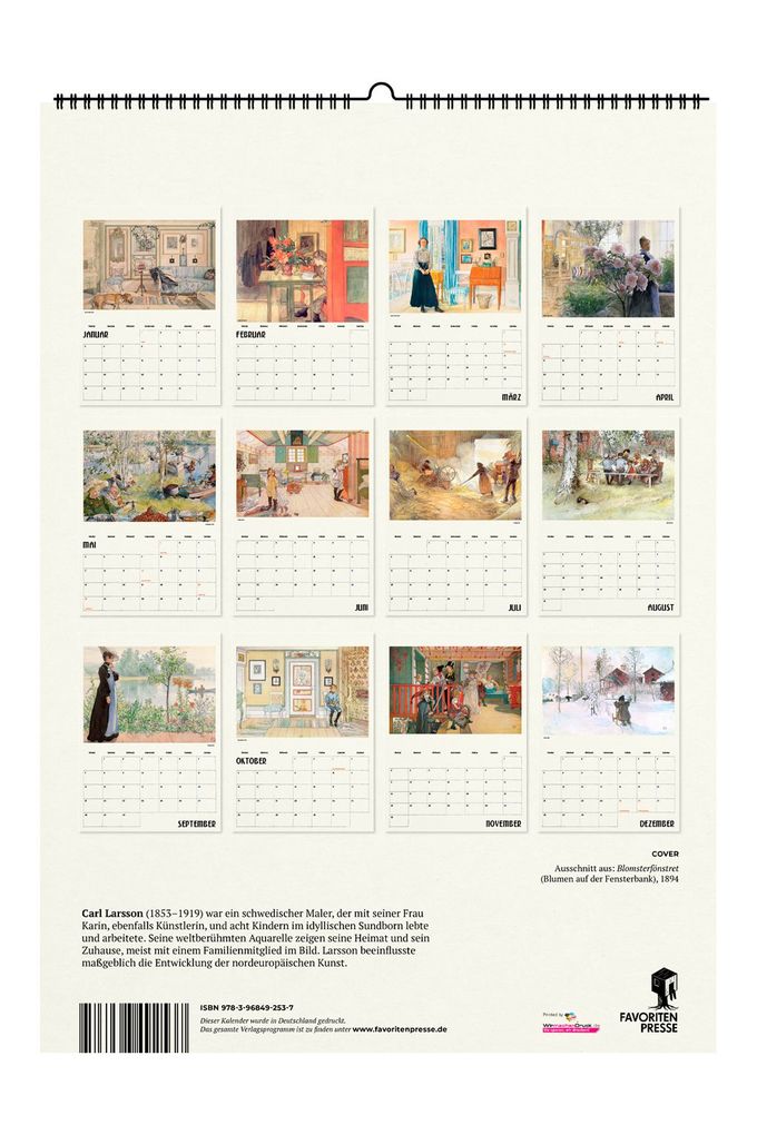 Weitere Ansicht: Carl Larsson. Wandkalender 2027