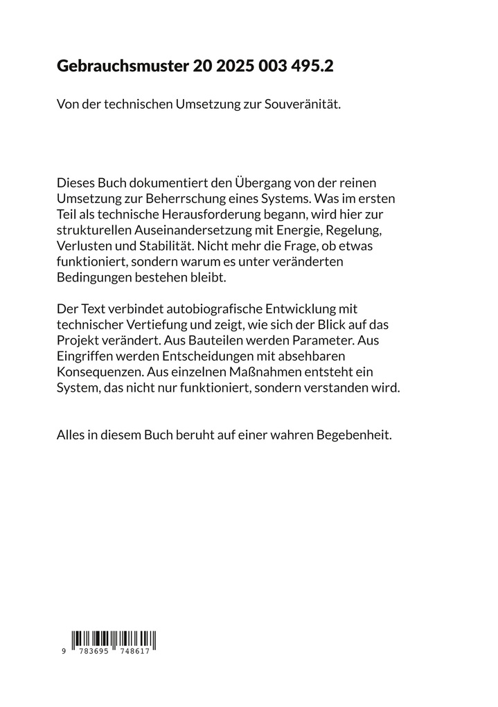 Weitere Ansicht: Gebrauchsmuster 20 2025 003 495.2 | Michael Schwarz