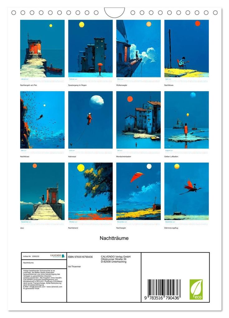Weitere Ansicht: Nachtträume (Wandkalender 2027 DIN A4 hoch), CALVENDO Monatskalender | Val Thoermer, Calvendo