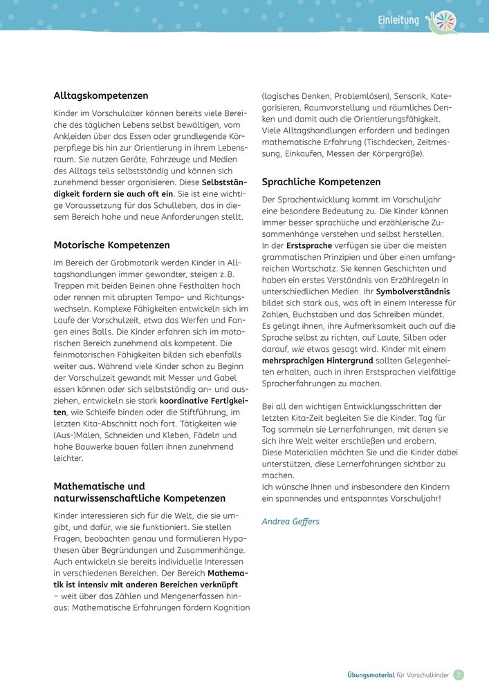 Weitere Ansicht: Übungsmaterial für Vorschulkinder | Andrea Geffers