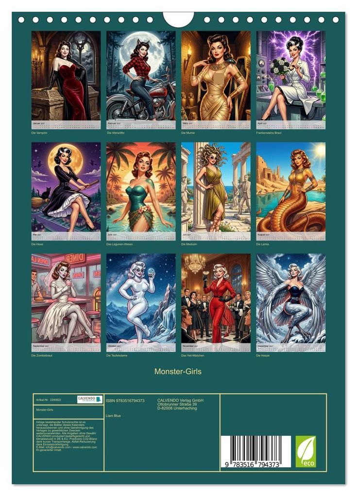 Weitere Ansicht: Monster-Girls (Wandkalender 2027 DIN A4 hoch), CALVENDO Monatskalender | Liam Blue, Calvendo