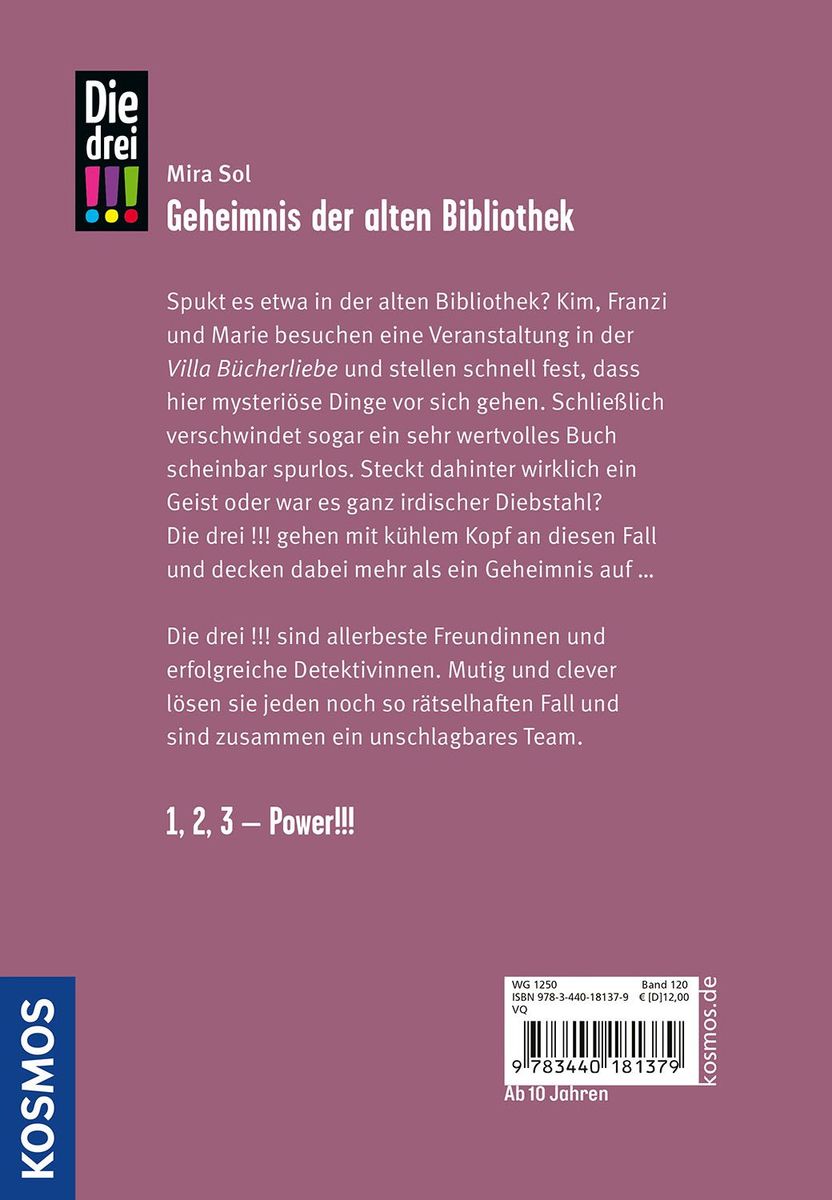 Weitere Ansicht: Die drei !!!, 120, Geheimnis der alten Bibliothek | Mira Sol