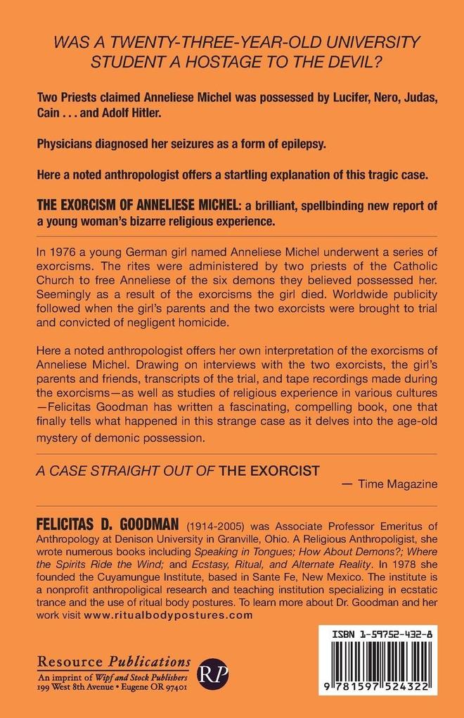 Weitere Ansicht: The Exorcism of Anneliese Michel | Felicitas D. Goodman