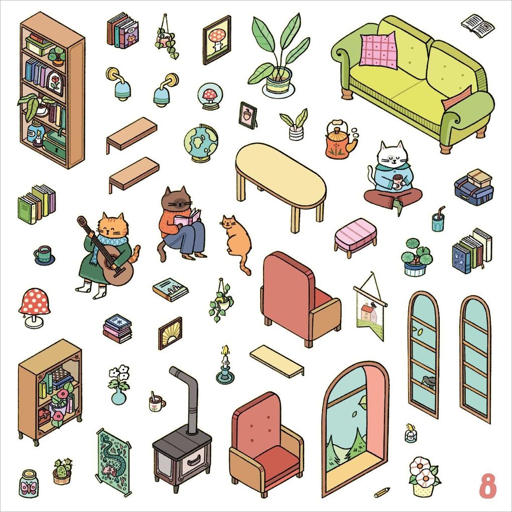 Weitere Ansicht: Mein 3D-Stickerhaus - Cozy Zuhause