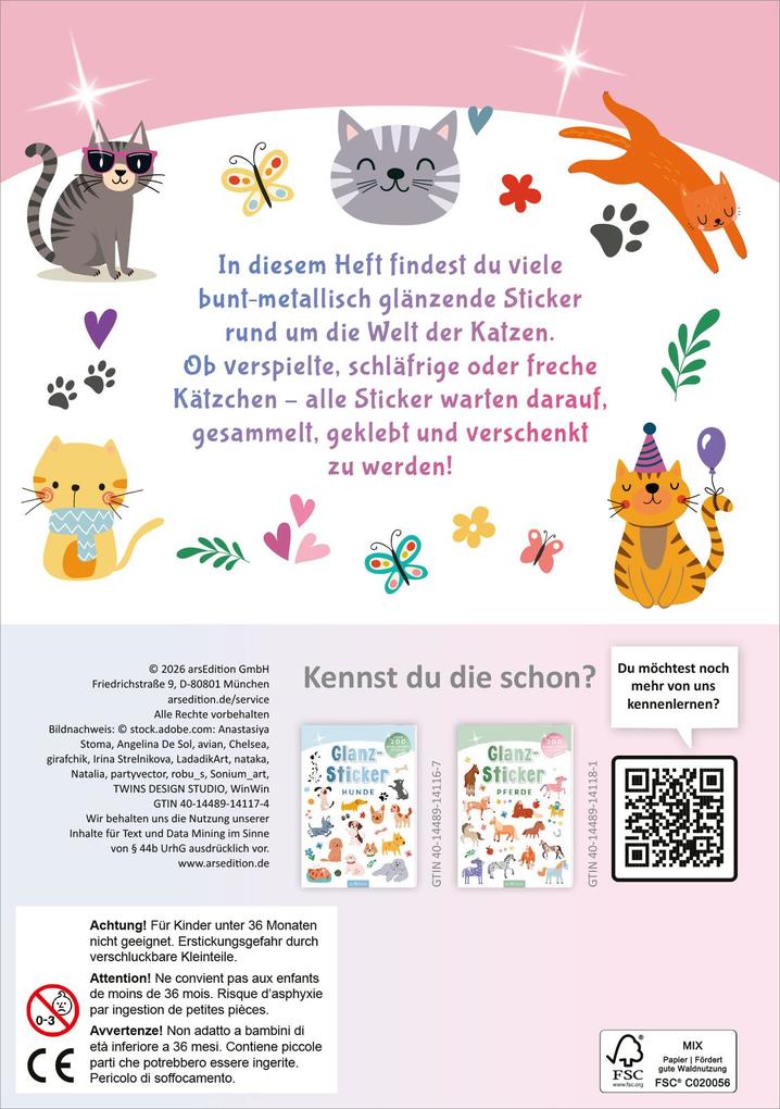 Weitere Ansicht: Glanz-Sticker - Katzen