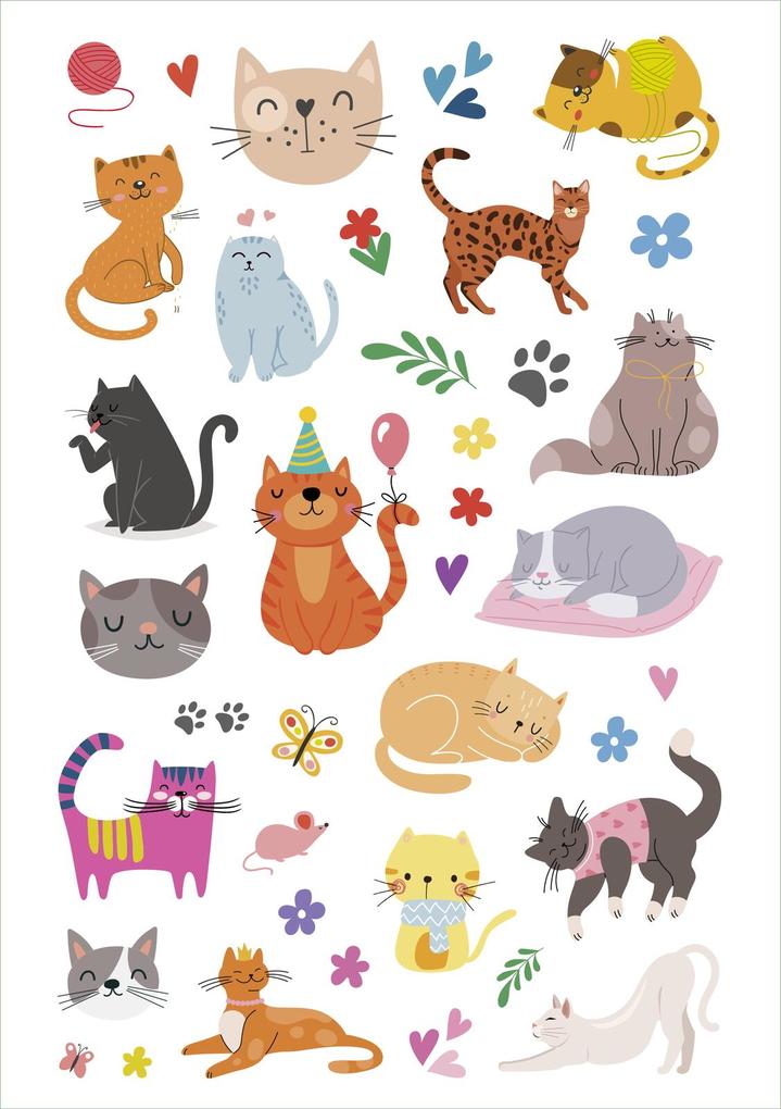 Weitere Ansicht: Glanz-Sticker - Katzen