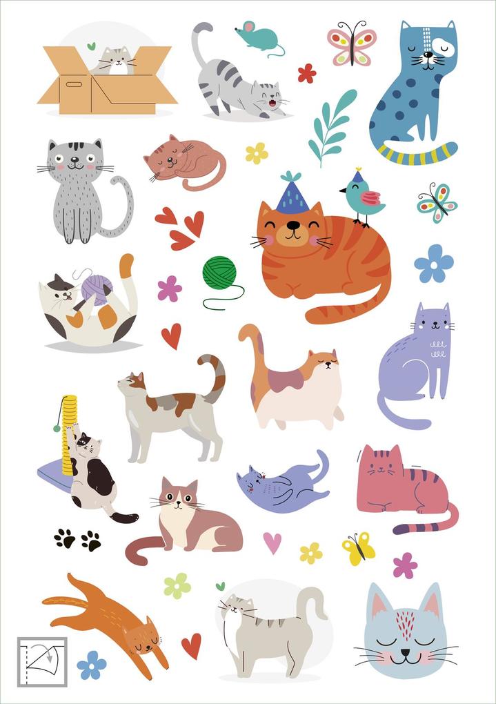 Weitere Ansicht: Glanz-Sticker - Katzen