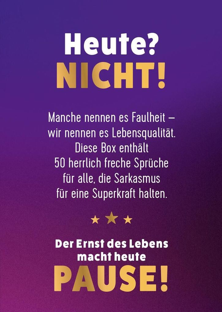Weitere Ansicht: Mein Lieblingssport: Dinge auf morgen verschieben