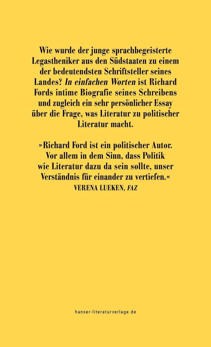 Weitere Ansicht: In einfachen Worten | Richard Ford