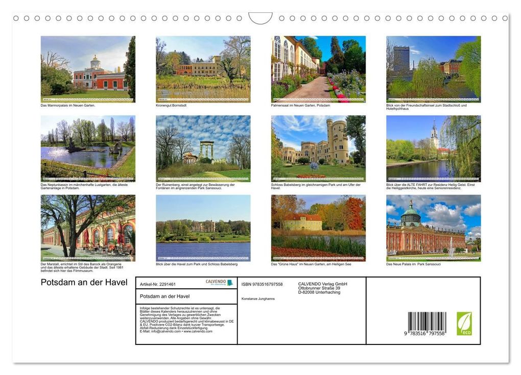 Weitere Ansicht: Potsdam an der Havel (Wandkalender 2027 DIN A3 quer), CALVENDO Monatskalender | Konstanze Junghanns, Calvendo