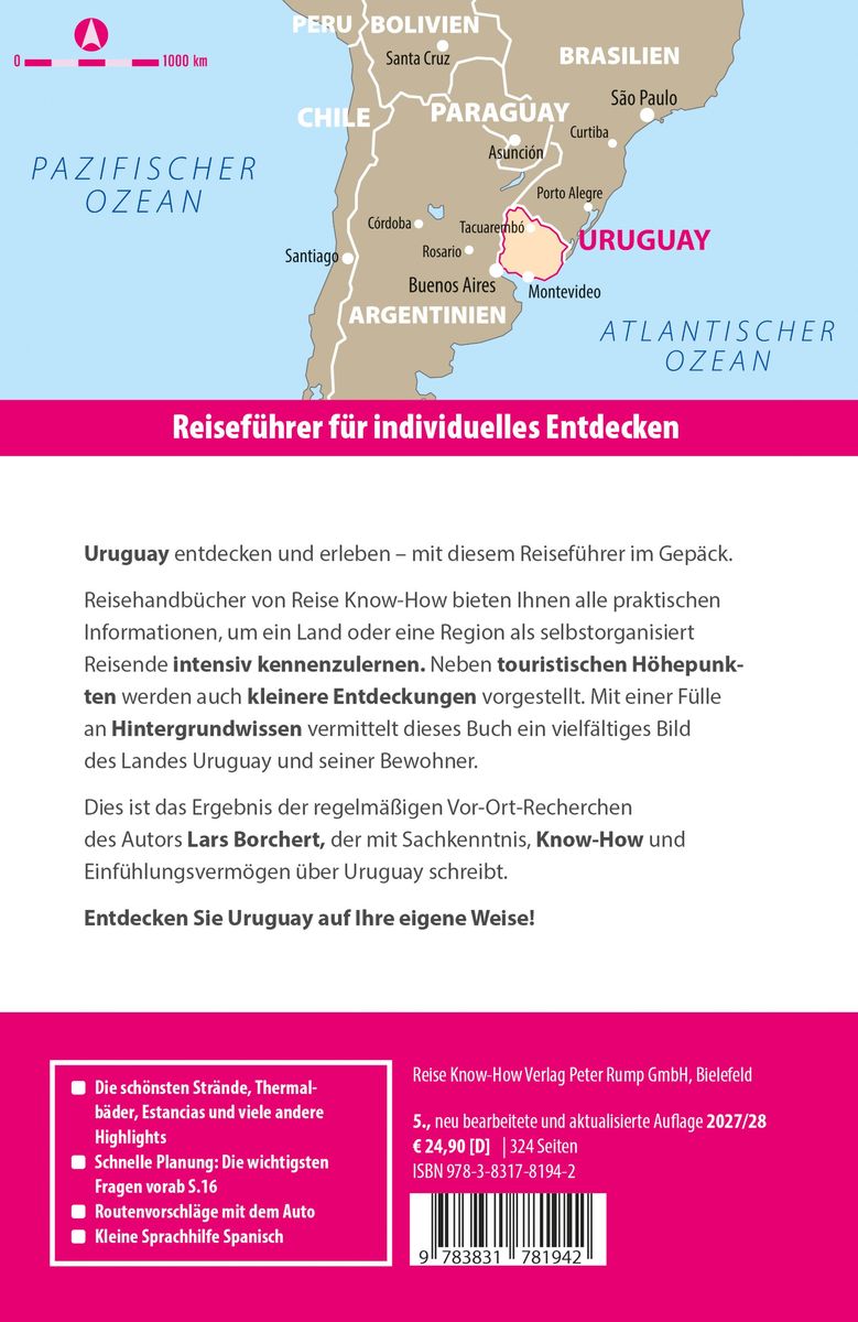 Weitere Ansicht: Reise Know-How Reiseführer Uruguay | Lars Borchert