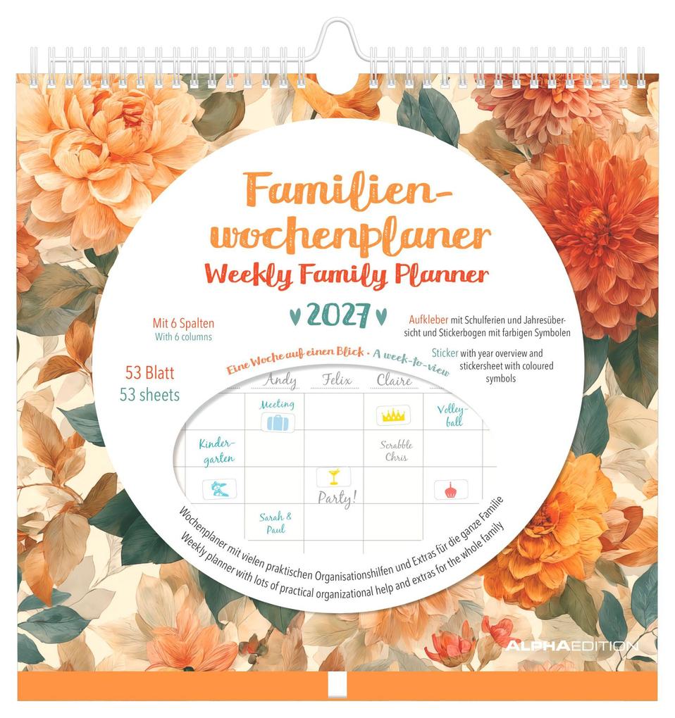 Produktbild: Familienwochenkalender Flowers 2027 | Neumann Verlage GmbH & Co. KG