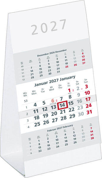 Produktbild: 3-Monats-Aufstellkalender 2027 | Neumann Verlage GmbH & Co. KG