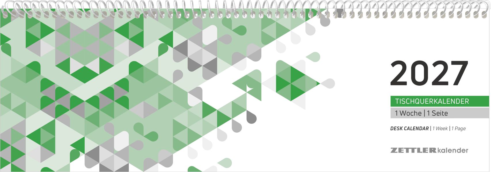 Produktbild: Tischquerkalender 1W/1S grün 2027