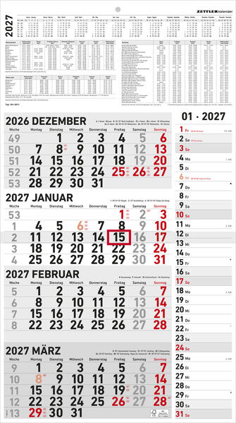 Produktbild: 4-Monatskalender Kombi 2027 | Neumann Verlage GmbH & Co. KG