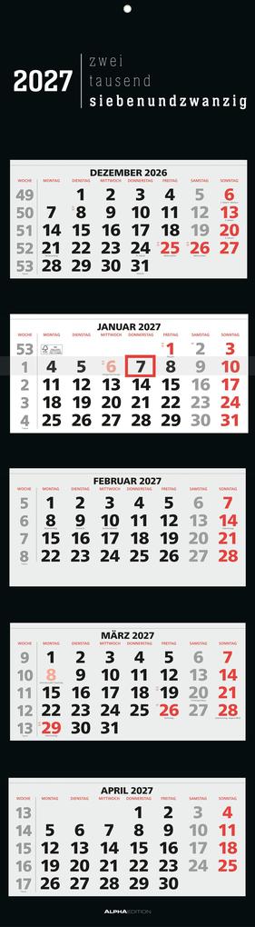 Produktbild: 5-Monatskalender Black 2027 | Neumann Verlage GmbH & Co. KG