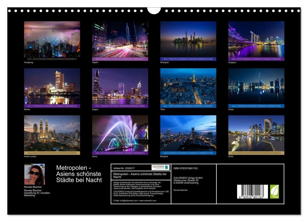 Weitere Ansicht: Metropolen - Asiens schönste Städte bei Nacht (Wandkalender 2027 DIN A3 quer), CALVENDO Monatskalender | Calvendo, Renate Bleicher