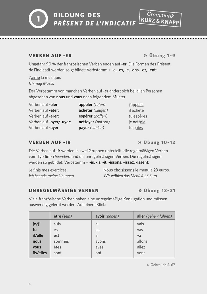 Weitere Ansicht: PONS Verben & Zeiten üben Französisch