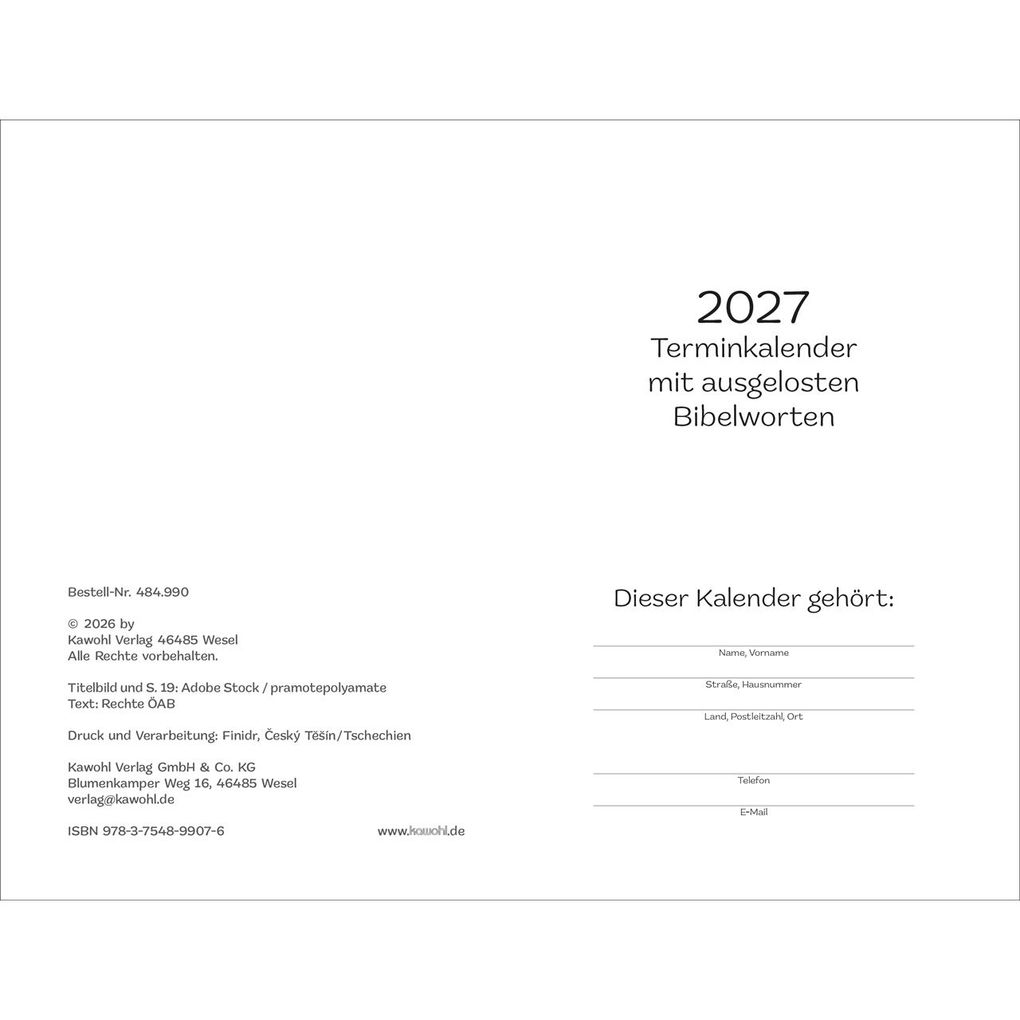 Weitere Ansicht: Notice Terminer Jahreslosung 2027