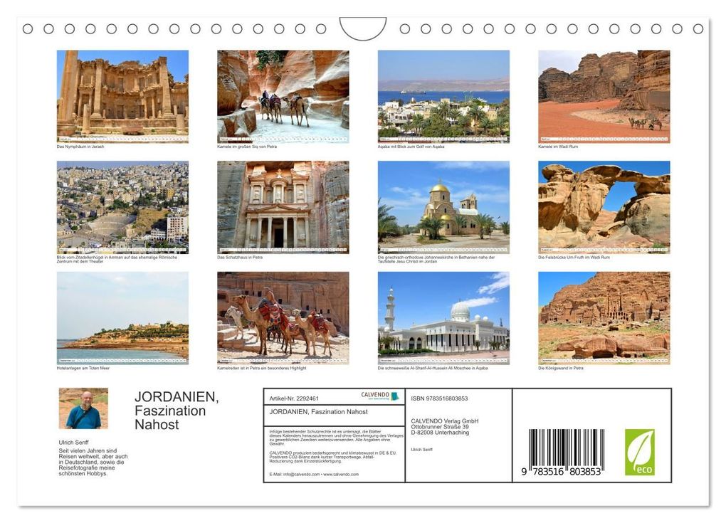 Weitere Ansicht: JORDANIEN, Faszination Nahost (Wandkalender 2027 DIN A4 quer), CALVENDO Monatskalender | Ulrich Senff, Calvendo