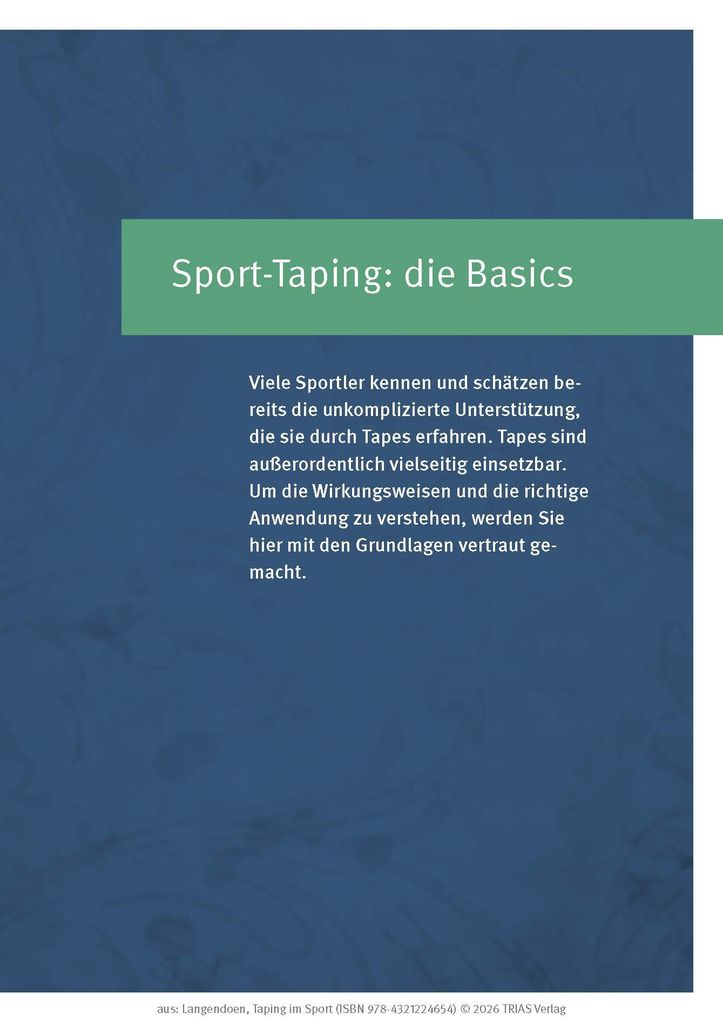 Weitere Ansicht: Taping im Sport | John Langendoen-Sertel