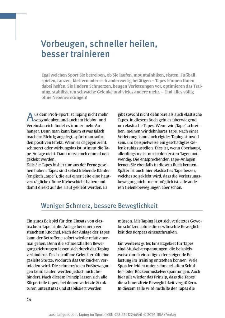 Weitere Ansicht: Taping im Sport | John Langendoen-Sertel