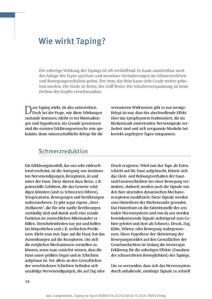 Weitere Ansicht: Taping im Sport | John Langendoen-Sertel