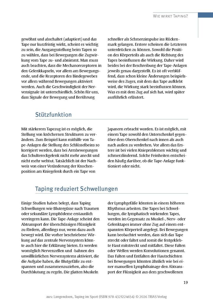 Weitere Ansicht: Taping im Sport | John Langendoen-Sertel